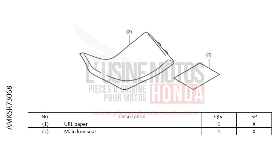 KIT,LOW SEAT COMP de Africa Twin DCT GRAND PRIX RED (R380B) de 2022